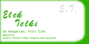 elek telki business card